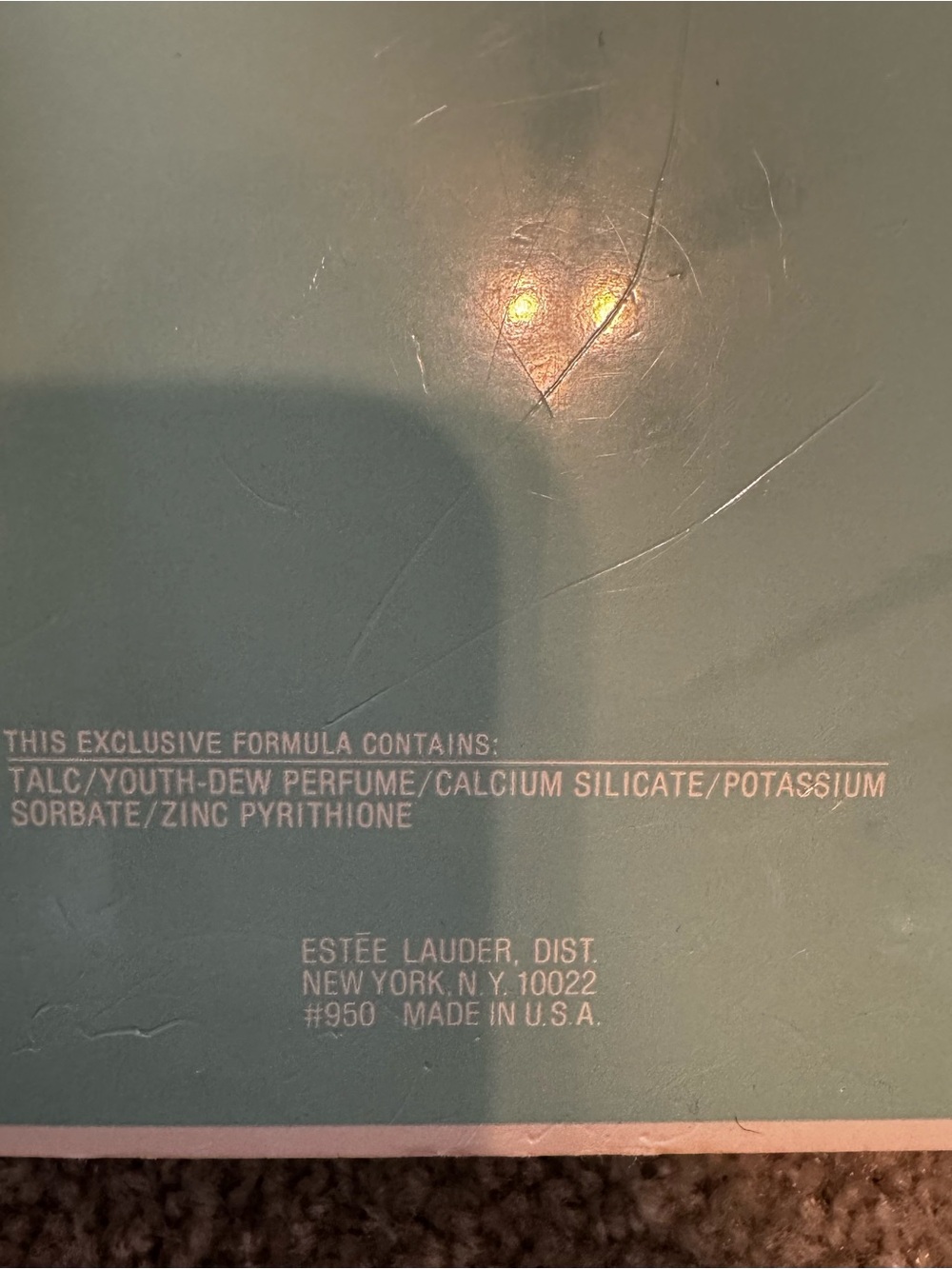 Estée Lauder Youth‑Dew Dusting Powder - Aqua & Gold Box-New - Picture 4 of 4